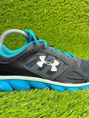 Under Armour Micro G Assert 5 Womens Size 8 Black Blue Running Shoes Sneakers